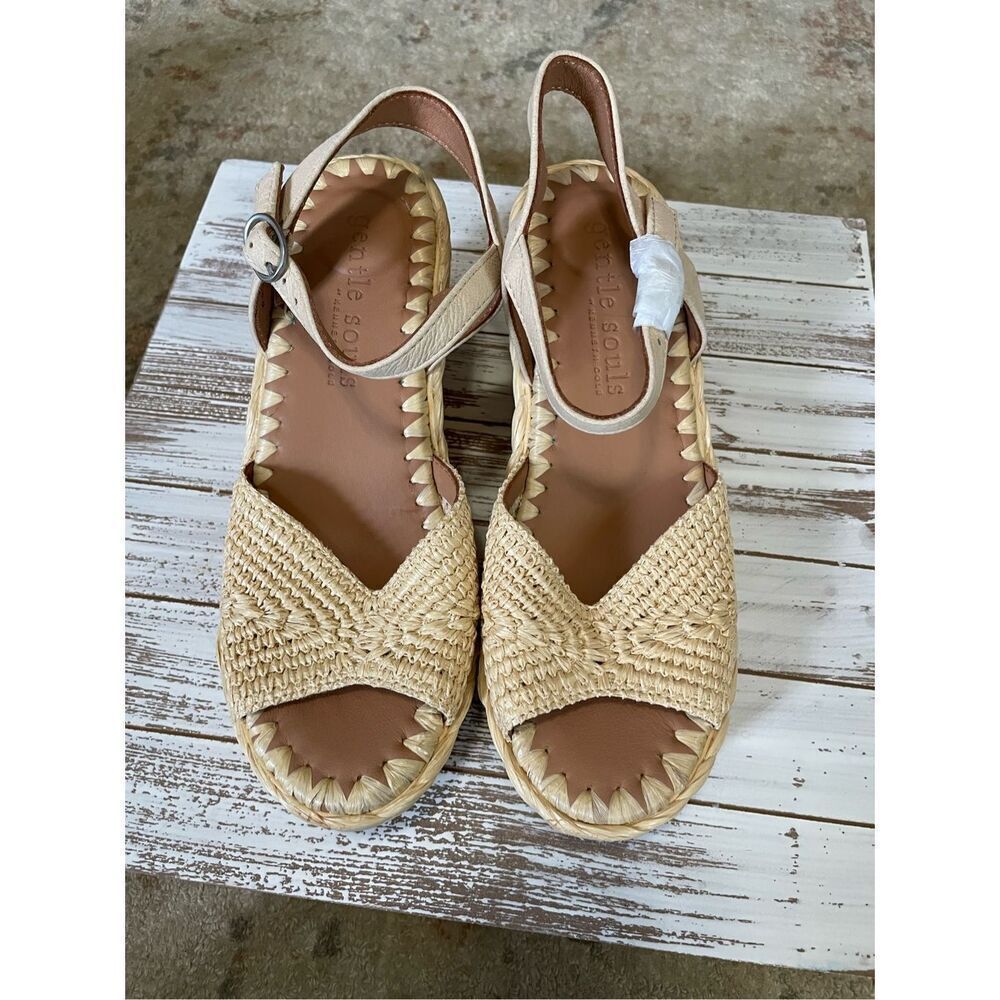 Gentle Souls Nomi Raffia Women’s Sandals 6.5 - Picture 2 of 7